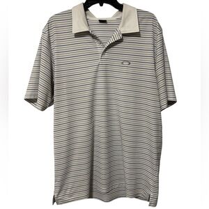 Men’s White with Stripes Oakley Polo